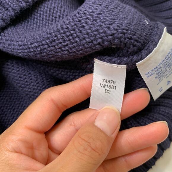 Vintage Lands End Sweater Women 3X Plus Navy The Classic Drifter Heavy Knit Crew - Picture 8 of 11